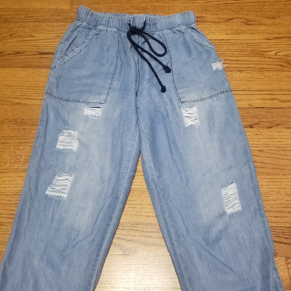 High waisted jeans joggers pants - Picture 2 of 4